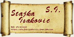 Stajka Isaković vizit kartica